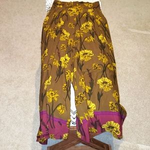 Maeve for Anthropologi Wide Leg Floral Size 4 Flowy Pants - NWT